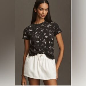 Anthropologie NWT The Bennie Cotton Slub Crew- Neck Tee by Pilcro- S